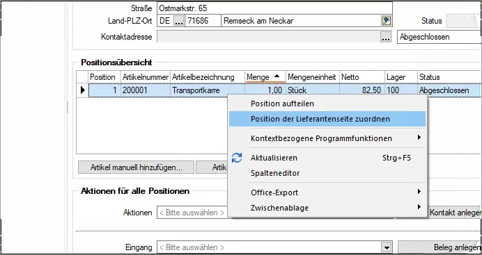 Kunden- und Lieferanten-RMA verknüpfen