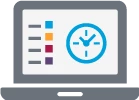 Zeiterfassung Icon zum Benefit Smart - Laptop mit einer Uhr